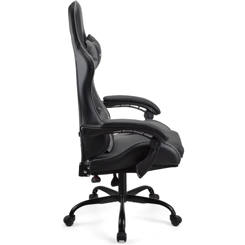 Gaming chair Office chair Swivel chair Computer chair Work chair Desk chair Ergonomic Chair Racing chair Leather chair Video game chairs (Grey,lumbar pad) 4