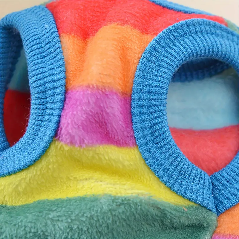 Pet Rainbow Color Sweatshirt Cute Dog Sweatshirt, For Winter Spring Autumn Christmas Gift 4