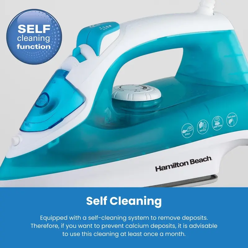 Hamilton Beach SteamMax 2200W Aqua & White Steam Iron 6