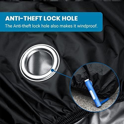 Product Introduction of Bike Cover for 2 Bikes Waterproof 210T Bicycle Cover Outside Storage UV Protection Windproof Dustproof with Lock Hole for Mountain Bike Road Bike 78.7 x 27.5 x 44 inch 5