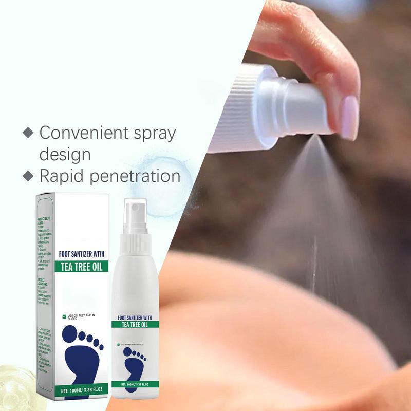 Foot Spray with Tea Tree Oil, Foot Care Dry Feet Plantar Moisturizing Deodorant, Advanced Foot and Nail Spray Moisture Moisturizer 4