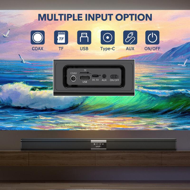 Wireless Bluetooth Sound Bar TV Soundbar Subwoofer Speaker Home Theater Gaming 8