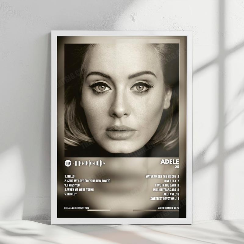 Adele - 25 Album Cover Poster - with Complete Track list wall frame 2