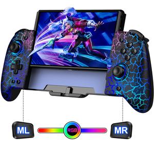 Wireless Connection Controller for Switch/Switch OLED, RGB Light Effect Gamepad with 2 Back Programming Buttons, Dual Joystick, Bluetooth-compatible Gaming Controller for Home Game Room, Gaming Accessories