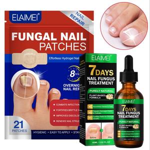 Fungal Nail Patches & Ginger Nail Care Solution, 21 Patches & 60ML Ginger Nail Care Solution, Double Care for Fungal Nails, Nail Care Product