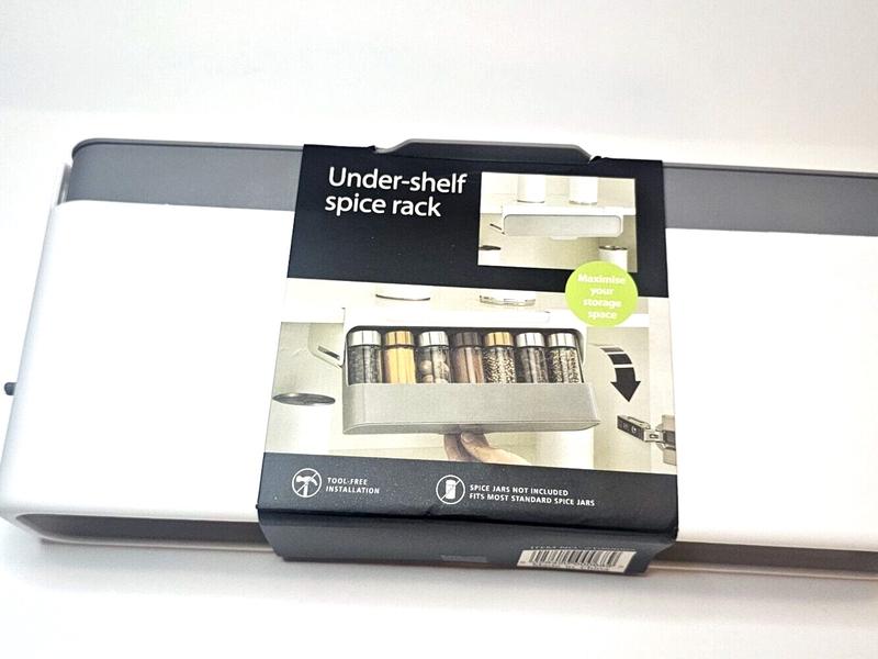 Cupboard Store in cupboard kitchen storage under-shelf Spice Rack Organizer Plastic Box Installation Window 7