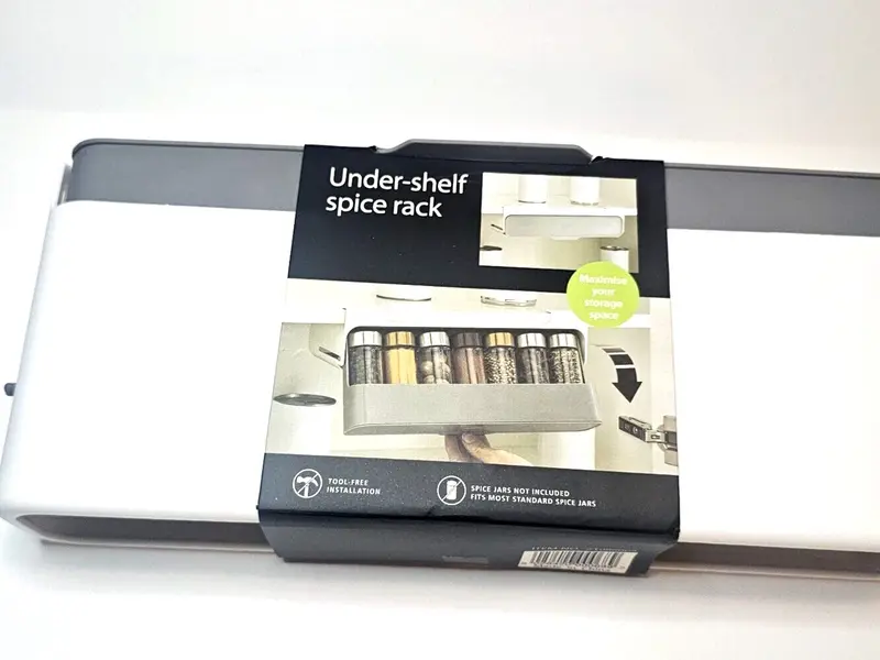 Cupboard Store in cupboard kitchen storage under-shelf Spice Rack Organizer Plastic Box Installation Window 7