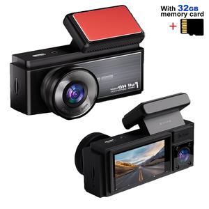 Dual Recording Dash Camera for Car, 1080P Car Dashcam with 32GB Memory Card, Wide Angle Dash Cam, Portable Car Camera, Car DVR Camera with IPS Screen