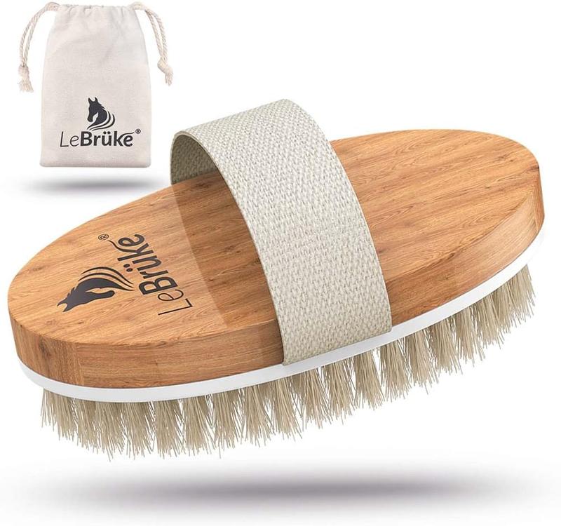 Lebrüke Dry Body Brush - with Practical Storage Bag - Perfect for Removing Dead Skin - Exfoliating Bath Brush 0