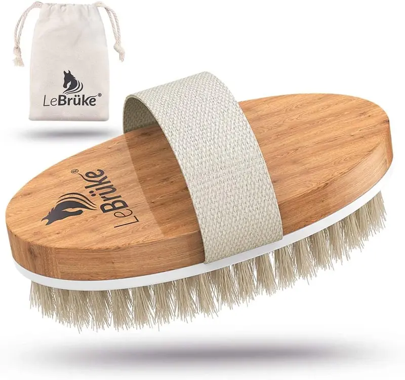 Lebrüke Dry Body Brush - with Practical Storage Bag - Perfect for Removing Dead Skin - Exfoliating Bath Brush 0