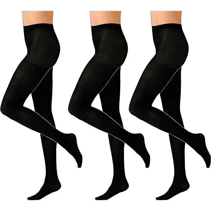 Pack of 3 Women's Black Thermal Tights 140 Denier Soft Cozy Winter Warmth Comfortable Fit Multiple Sizes Ideal for Cold Weather Fashion by Heatwave Thermalwear