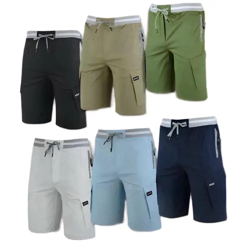 MS9 Men’s Designer Slim Fit Stretch Spandex Tropical Striped Sports Casual Cargo Cotton Menswear Shorts Zip Pockets Fabric Aesthetics Loose Sporty C5 Outfit Underwear Human
