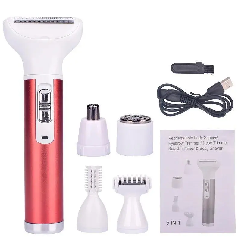 5-in-1 Multifunctional Lady Shaver Hair Removal Device Electric Eyebrow Shaper Armpit Hair Intimate Shaver 0