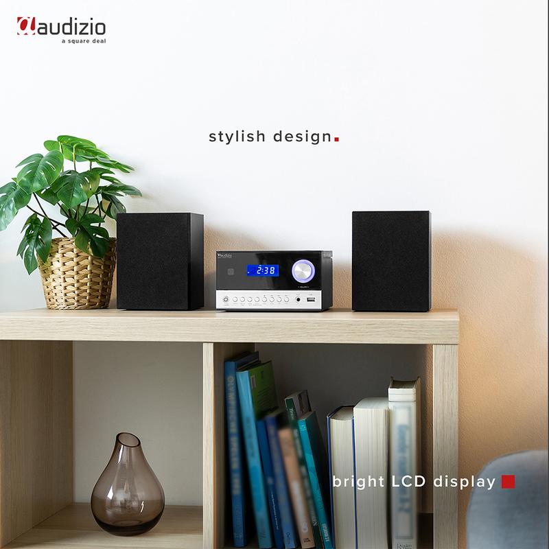 Audizio Toulon HiFi Stereo System with Bluetooth, CD Player - Black 2