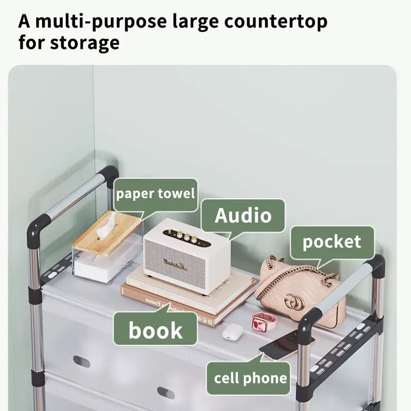 6 Tier Shoe Storage Cabinet, Modular Shoe Rack, Cube Plastic Shoe Organizer with Door, Dustproof and Waterproof for Entrance Hall, Bedroom, Living Room 3
