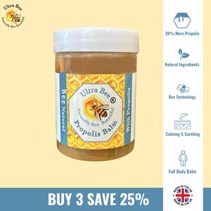 Propolis Balm (+20% Propolis Strength) | Multi-Use Protective & Moisturising Balm | Face, Body, Lips, Hands & Feet | Nourishing Skin Care | Beeswax | Honey | Bee Blend | Ultra Bee Health