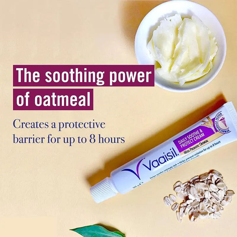 Vagisil Daily Soothe & Protect Cream For Women & Sensitive Skin With Natural Prebiotic Oatmeal, Gentle Formula For Daily Use, Fragrance Free, 30g 4
