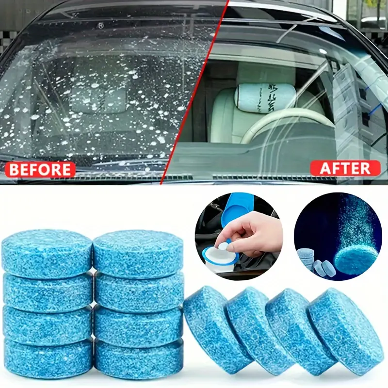 Streak-Free Effervescent Tablets - Car Windshield Cleaner - Oil And Stain Removal - Ideal for All-Season Use 0