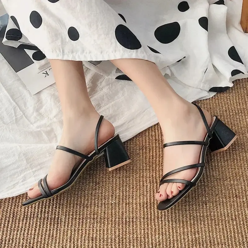 Women's high-heeled sandals Summer casual women's Shoes Women's square heels Open Toe Ankle strap Women's Wedge Shoes 2022 new 2