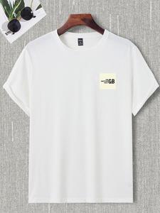 Men's Letter Print Round Neck Tee, Summer Clothes, Casual Loose Short Sleeve Crew Neck T-shirt for Summer, Men's Top for Daily Wear