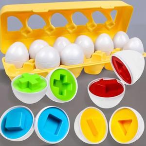 Egg Sensory Toy, Colors and Shapes Sorter Puzzle, 1 Set Colorful Early Education Toys for Color & Shape Learning Recognizing & Matching, Sensory Toys for Kids, Fidget Toys, Toys for Boys, Baby Toys, Preschool Cognition Toys, Toddler Busy Board