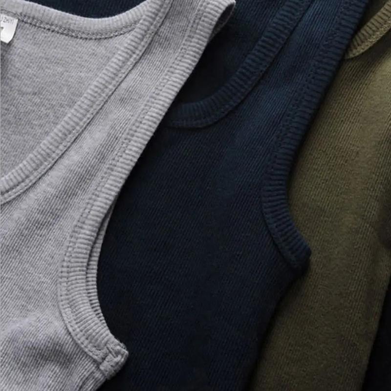 Hot Sale Summer Male clothes Women Basic Elastic tank top Pure Cotton Sleeveless Men's t-shirt Bodybuilding Fitness T-shirt Menswear Socks Gamis Bestie Operator Beige Plain 2