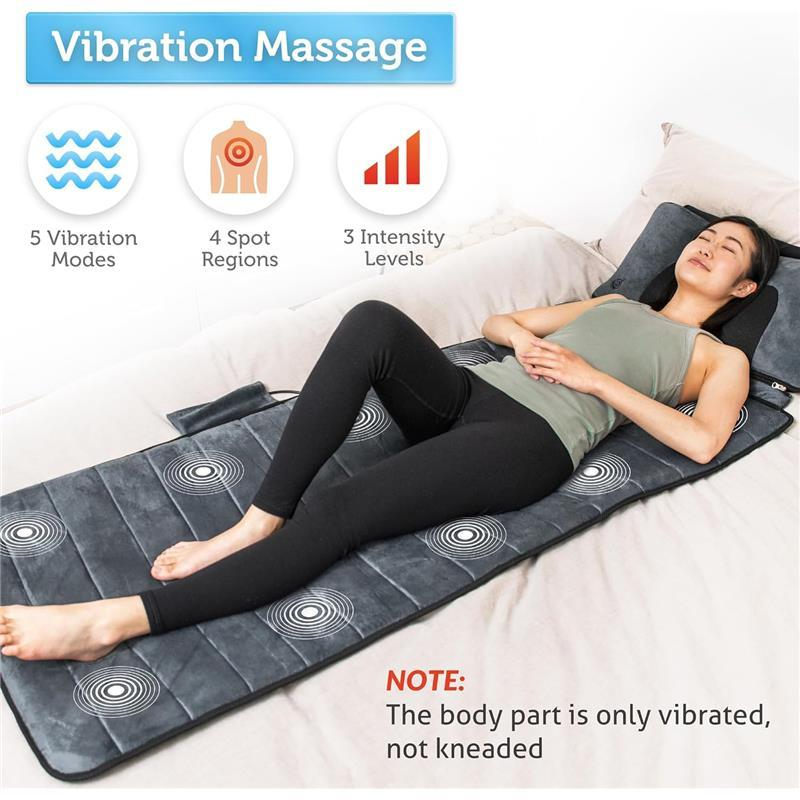 Comfier Massage Mat With Heat Pad, Full Body Massage Bed With Shiatsu Neck Pillow, 10 Vibrating Motors & 4 Heating Pads, Gifts For Women & Men 5