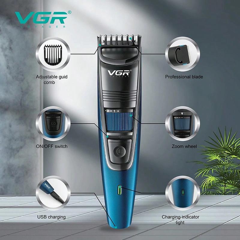 Product Introduction of Men's Beard Trimmer, Cordless Facial Hair Trimmer, Adjustable Length Settings, Rechargeable Beard & Mustache Trimmer 5