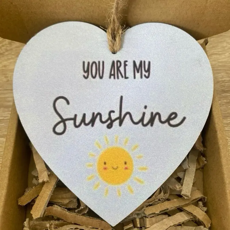 Sunshine Happy Gift box heart plaque you are my sunshine gift 1