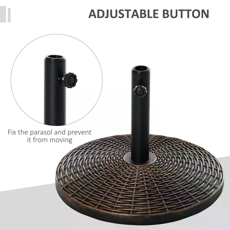 Outsunny Patio Parasol Base: Weighted 25kg Stand for Outdoor Umbrellas, Weather-Resistant, Jet Black | Aosom UK 3