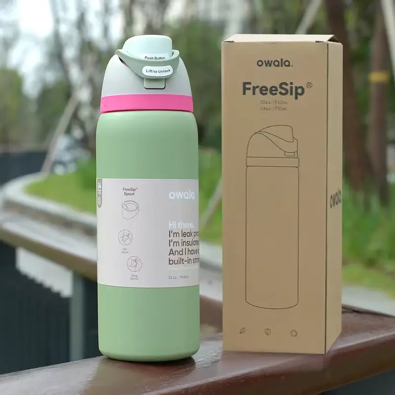 Owala Freesip Insulated Stainless Steel Water Bottle With Straw for Sports, Travel, and School Bpa-Free Sports Water Bottle, 32 Oz, Dreamy Field 0