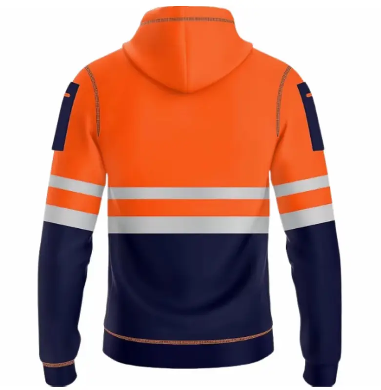Pullover Hoodie Menswear Storm Range Tradesmen Workwear PPE Stylish Long Sleeve Hoodie with Drawstring Utility Pouch Reflective Safe Durable Comfortable Outdoor Mens Safety Hoodie Protective Gear 4