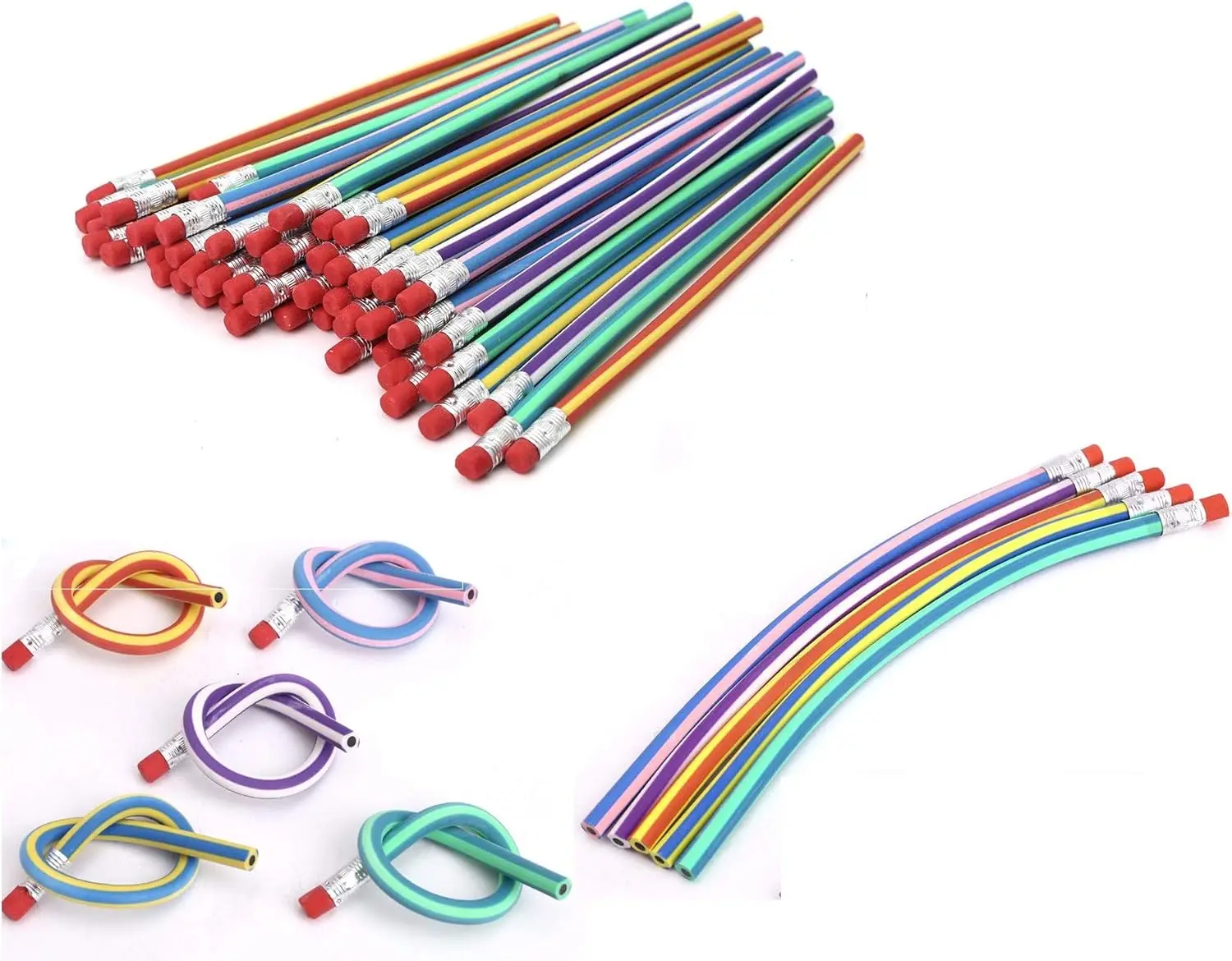 30 Pcs Soft Flexible Bendy Pencils for Kids - School Fun Equipment