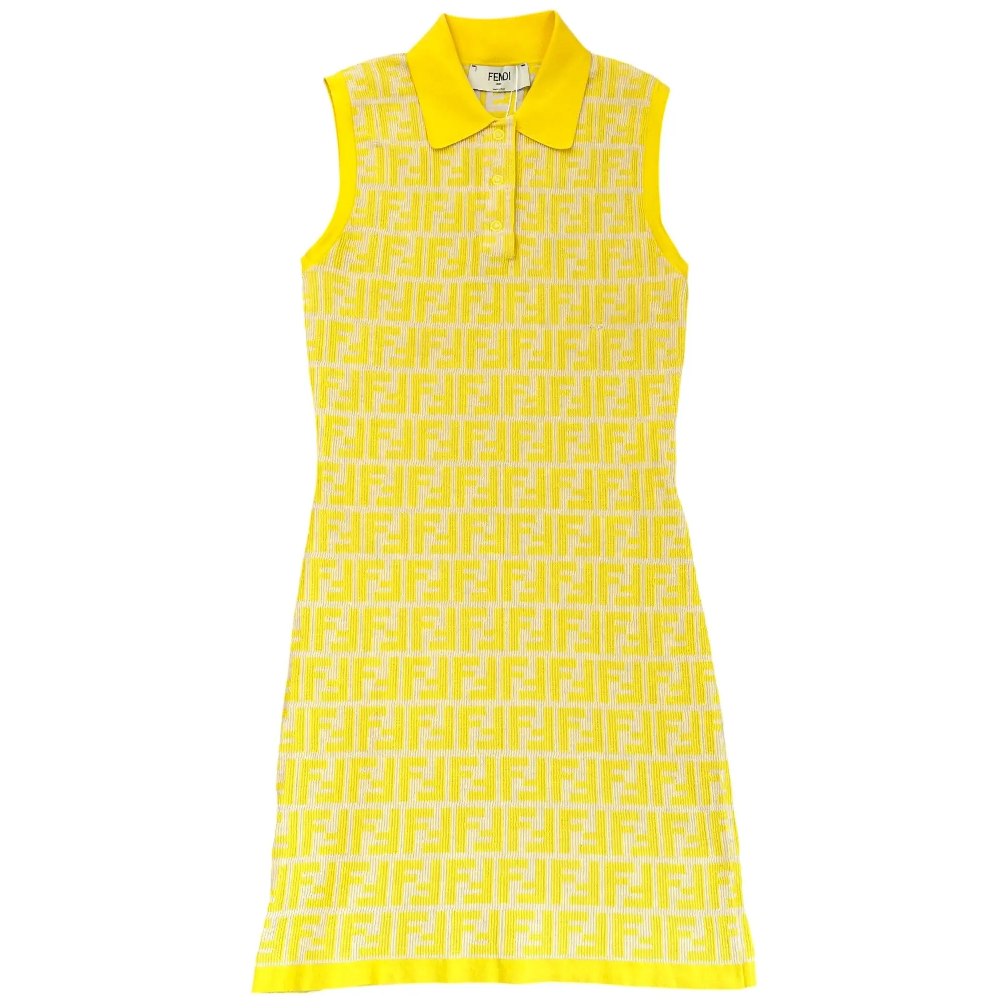 Pre-owned  Fendi  Women's Ff Jacquard Dress It 36 Skirts Yellow Size UK 6
