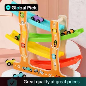 Wooden Race Track Car Toy, 1 Box Colorful Race Track Car Toy, Montessori Educational Toy for Kids, Perfect Gift for Holiday & Birthday