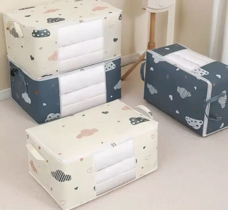 Large Capacity Clothes Storage Bag Organizer With Reinforced Handle Suitable For Blankets Bedding Foldable With Sturdy Zipper 1