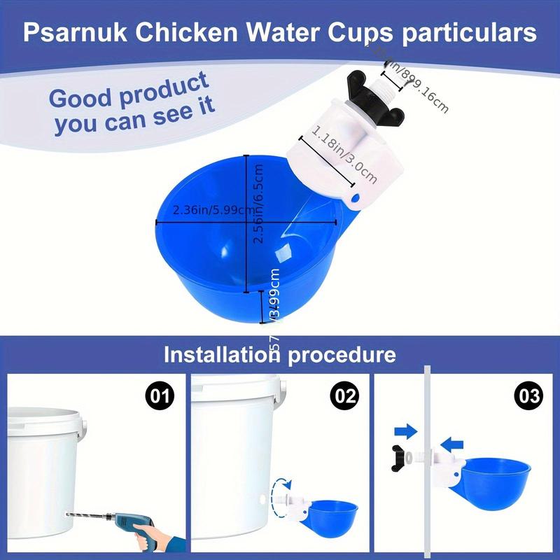 Product Introduction of Tgeyd 5/10pcs Automatic Chicken Waterer Cups - DIY Large Drinking System for Poultry, Ducks, Quails, Rabbits & Birds 6