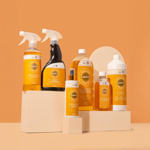 Fabulosa Your Sol Mate Summer Crush Household Cleaning Bundle 6 Piece Scented Multipurpose Spray Laundry Cleanser Fabric Freshener with FREE 3 pack essential oil sachets 7