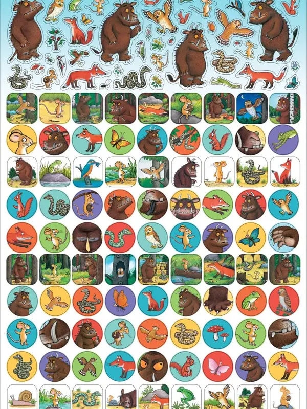 The Gruffalo Mega Sticker Pack | Three Types of Stickers (Around 150 Total) | Reusable on Non-Porous Surfaces,Blue,29.7cm x 21cm 2