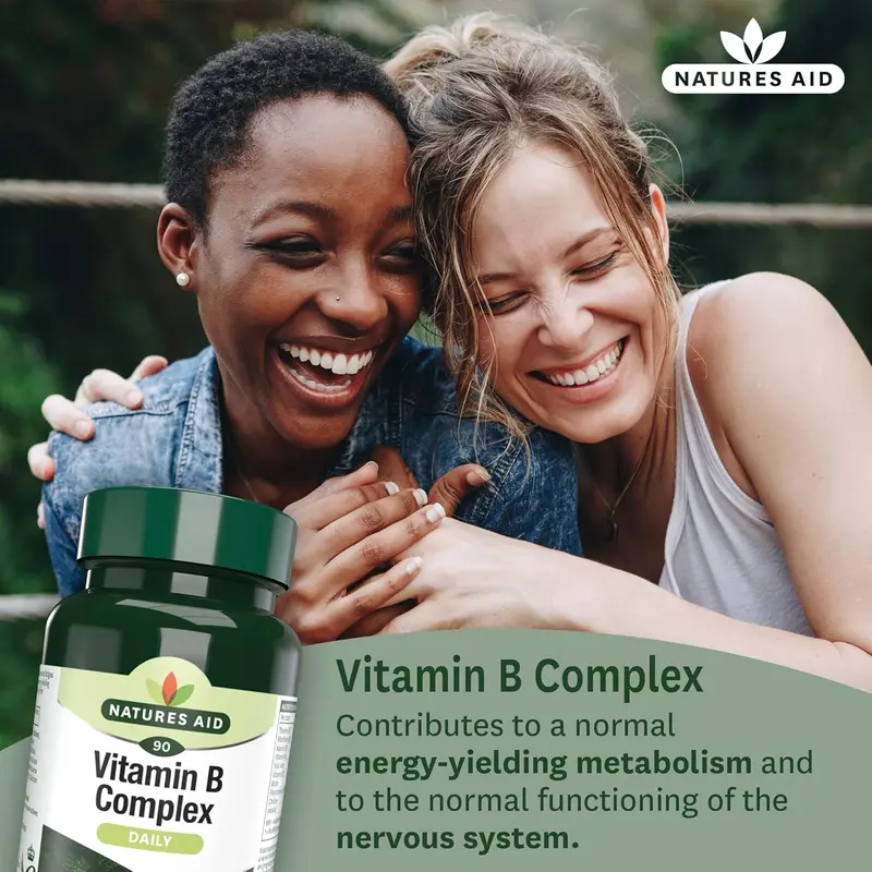 Natures Aid Vitamin B Complex 90 Tablets – High Potency – Supports Energy Metabolism, Nervous System, Brain & Immune Function – Vegan, Gluten Free, Non-GMO – Overall Wellbeing Supplement 1