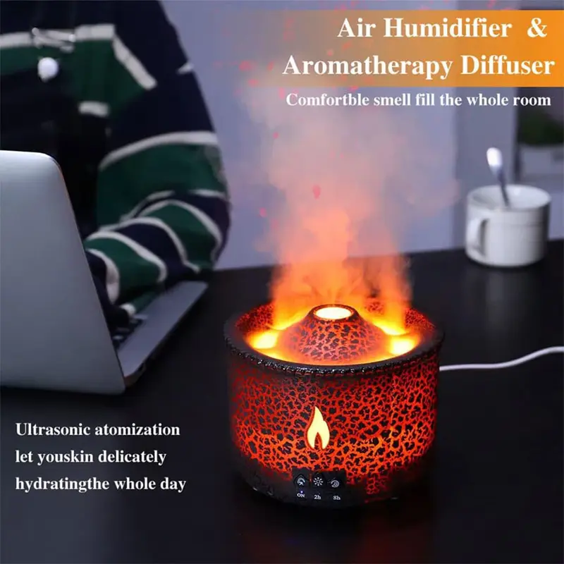 Flame LED Essential Oil Diffuser Aroma Aromatherapy Air Ultrasonic Humidifier UK humidifier  bedroom 4