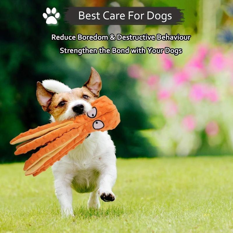 New Squeaky Dog Interactive Play Toy,No Stuffing Octopus Dog Chew Toy with Crinkle Paper for Medium and Large Dog Playing(Blue) squeaky  dog  toys interactive  dog  toys toys  for  dogs 5
