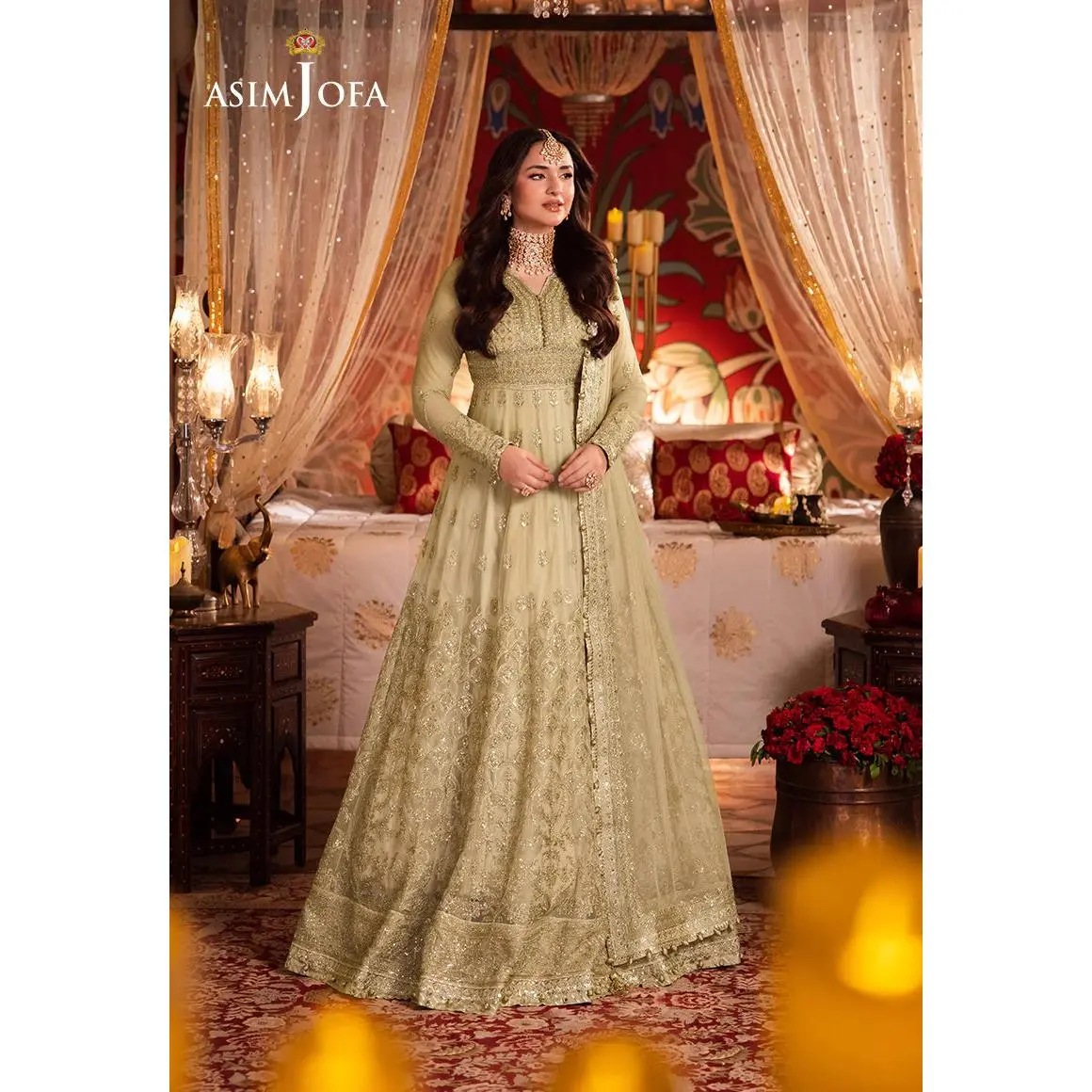AJCR-08 EMBROIDERED NET 3 PCS