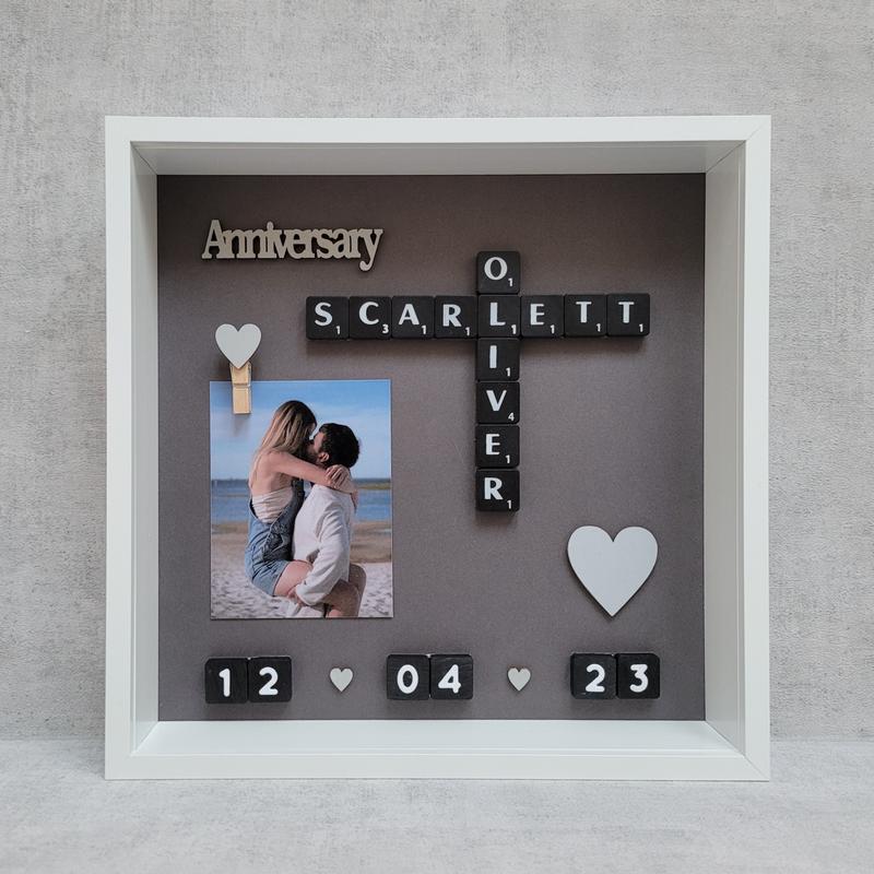 3. Love Photo Frame | Scrabble Picture | Scrabble Frame | Acrylic Frame - H27cm x W27cm x D6cm | Word Art | Personalised Handmade Gift | Any Occasion | Love Couples Relationship Valentine's Engaged Engagement Wedding Day Mr Mrs Anniversary Family New Home 4