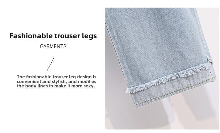 Product Introduction of plus Size High Waist Casual Pants Loose Wide Leg Jeans Fashionable Spring New Arrival for plus Size Women Comfortable Fit 15