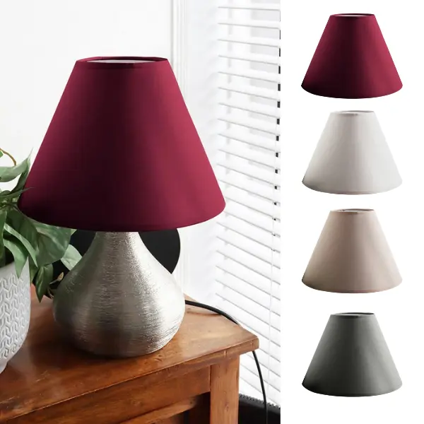 Adjustable Fabric Coolie Lamp Shade 9 Inch | 4 Classic Colours (Slate Blue, Cream, Red, White) – Versatile for Table & Pendant Lamps led  lamp  wireless  charger 0