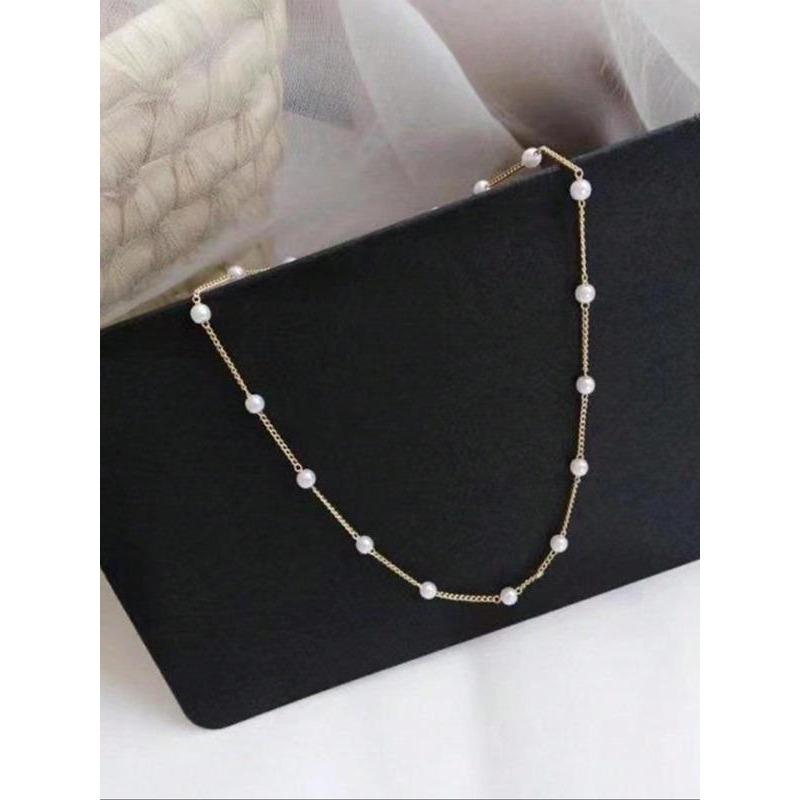 Women's Elegant Faux Pearl Decorated Necklace,  Girlfriend Gifts Jewelry, Exquisite Trendy Necklace, Chic Jewelry for Party & Daily Decor 7