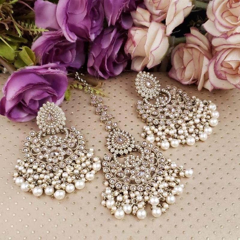 Tikka & Jhumka (Different Designs!) punjabi jewellery desi pakistan pakistani indian jewelry polki jewellry mehndi i wedding kundan stone necklace 4