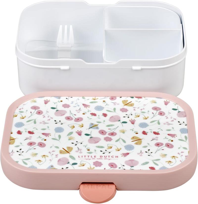 Product Introduction of Lunch Box Campus Little Dutch - Bento Lunch Box For - With Bento Compartment & Clip Closure - BPA-Free & Dishwasher Safe - 750 ml - Flowers & Butterflies Fruit Plastic 3