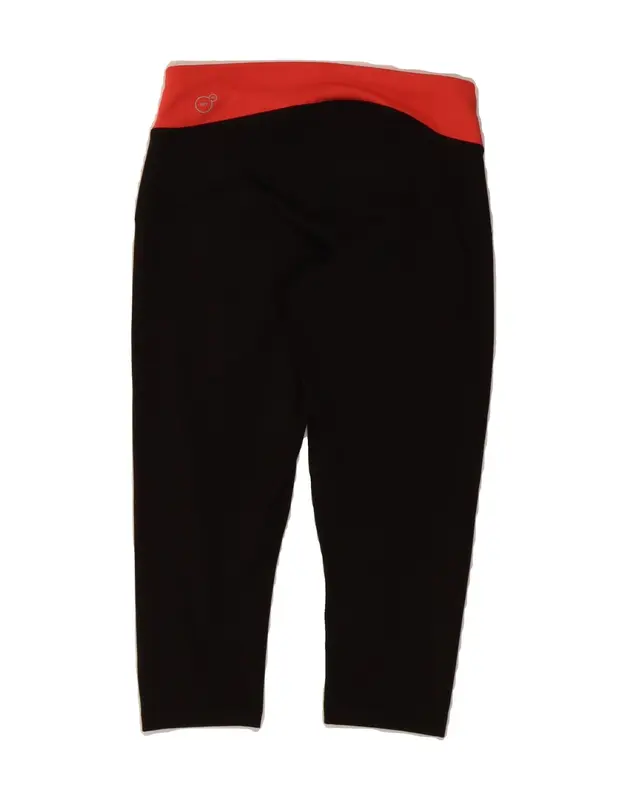 Pre-Owned Vintage PUMA Womens Capri Leggings UK 10 Small  Black Colourblock 2